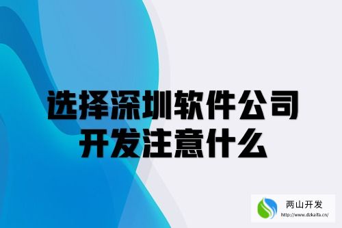 選擇深圳軟件開發(fā)公司應注意什么